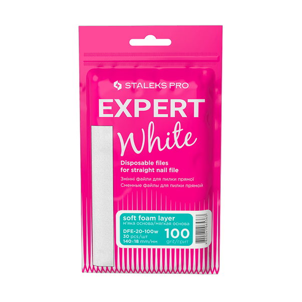 Vahetusfailid valged sirgele viilile pehmel alusel 100 grit STALEKS PRO EXPERT 20, 30 tk