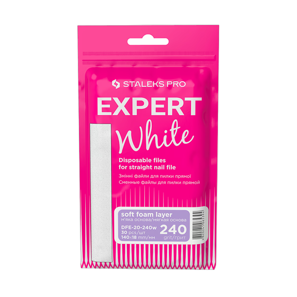 Vahetusfailid valged sirgele viilile pehmel alusel 240 grit STALEKS PRO EXPERT 20, 30 tk