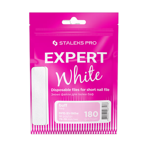 Vahetatavad valged failid luehikesele viilile vahtarusel 180 grit STALEKS PRO EXPERT 51, 10 tk