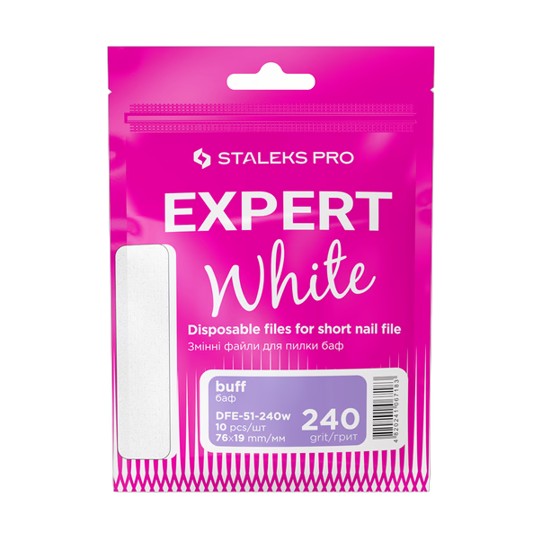 Vahetatavad valgd failid luehikesele viilile vahtarusel 240 grit STALEKS PRO EXPERT 51, 10 tk