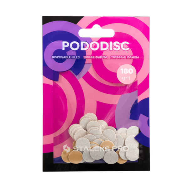 Vahetusfailid valged pediküürikettale 180 grit STALEKS PRO EXPERT PODODISC XS 50 tk