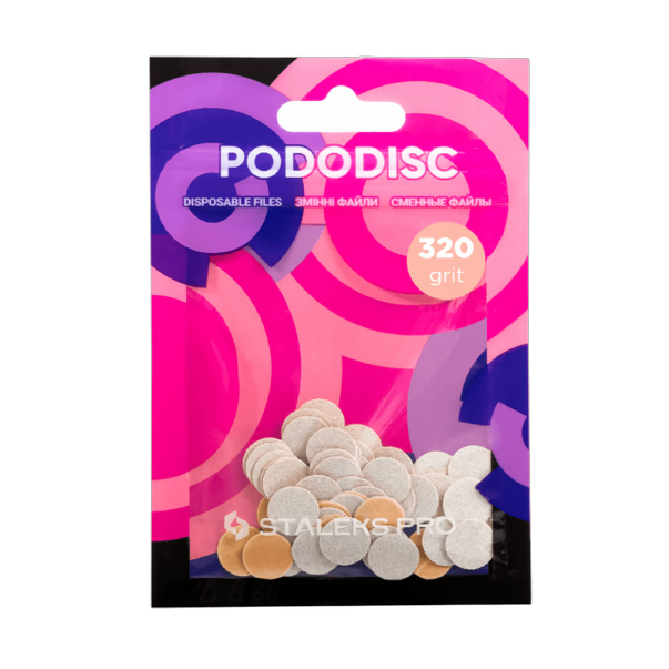 Vahetusfailid valged pediküürikettale 320 grit STALEKS PRO EXPERT PODODISC XS 50 tk