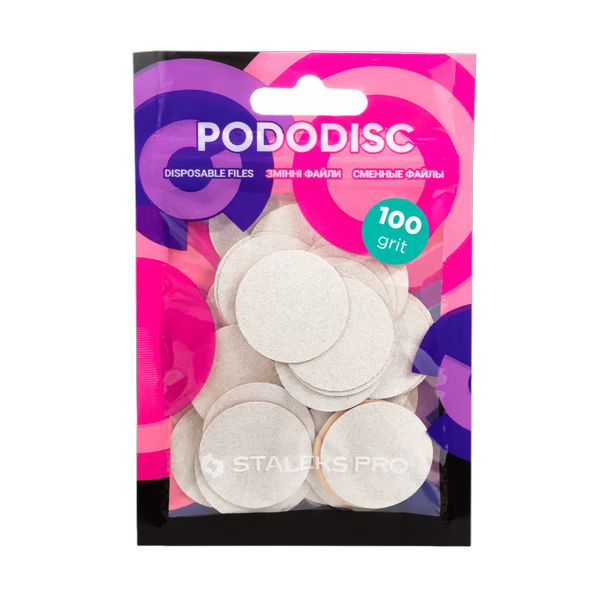 Vahetatavad valged failid pedikuurikettale 100 grit STALEKS PRO EXPERT PODODISC L 50 tk