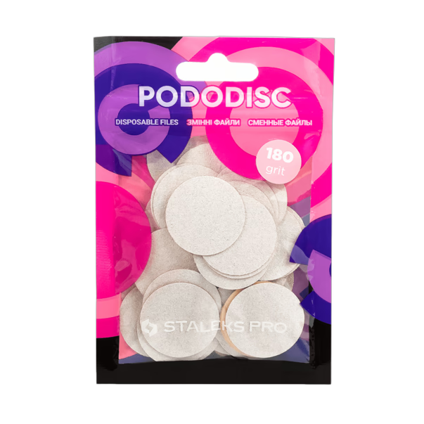 Vahetatavad valged failid pedikuurikettale 180 grit STALEKS PRO EXPERT PODODISC L 50 tk