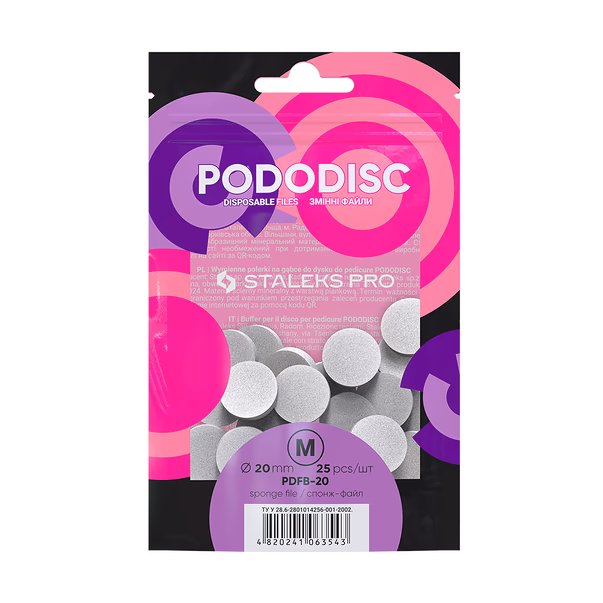 Svamm-poleerimisfail pediküürikettale STALEKS PRO PODODISC M Expert 25 tk