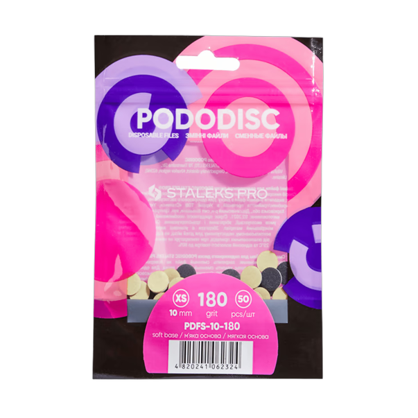 Vahetatavad viilid pediküürikettale pehmel alusel 180 grit STALEKS PRO PODODISC XS, 50 tk