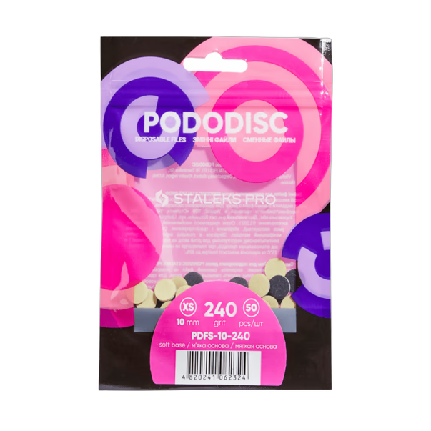 Vahetusfailid pedikyyrsetile pehmel alusel 240 grit STALEKS PRO PODODISC XS, 50 tk