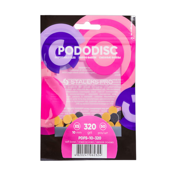 Vahetusfailid pedikyyrsetile pehmel alusel 320 grit STALEKS PRO PODODISC XS, 50 tk