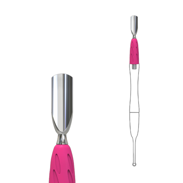 STALEKS PRO UNIQ 16 Combo Narrow Rounded Manicure Pusher — Replaceable Pusher Head