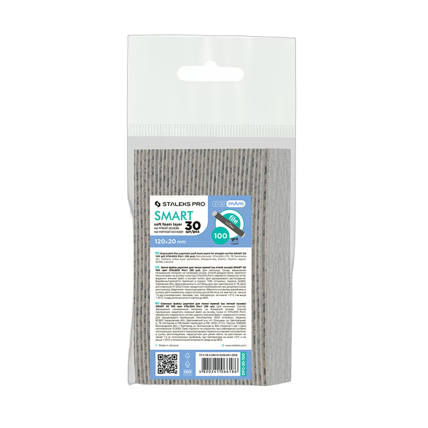 STALEKS PRO SMART 20 papmAm pehmel alusel vahetatavad viilid — 100 gritti (30 tk)