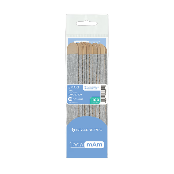 Vahetusfailid papmAm puidust alusel 100 gritti STALEKS PRO SMART 22, 10 tk