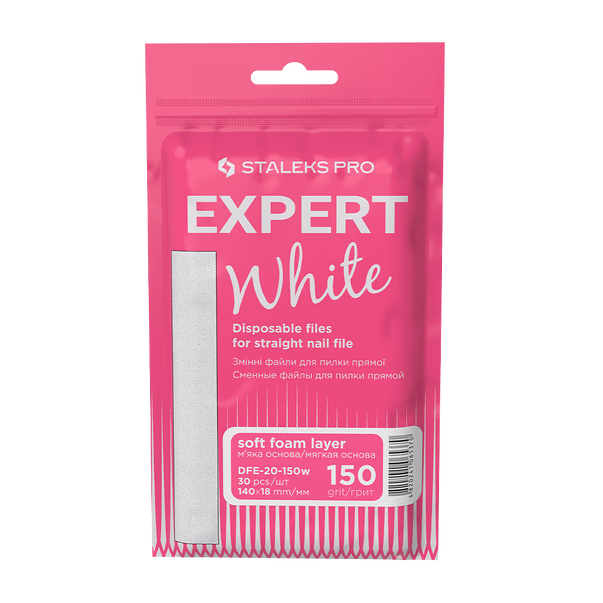 STALEKS PRO vahetusfailid EXPERT 20 valged pehmel alusel sirge viili jaoks 150 gritti, 30 tk