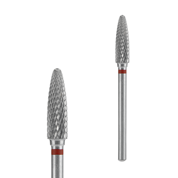 STALEKS PRO EXPERT Carbide Bit — Corn Shape, Red (Fine), 4 x 14 mm