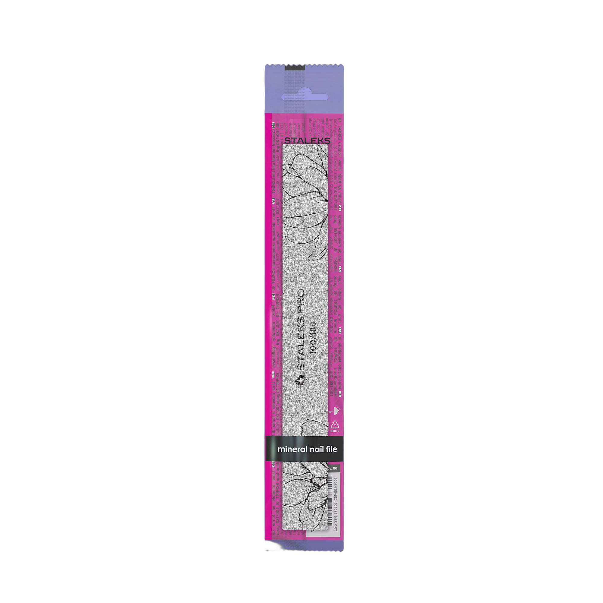 Straight mineral nail file EXPERT 20 100/180 grit