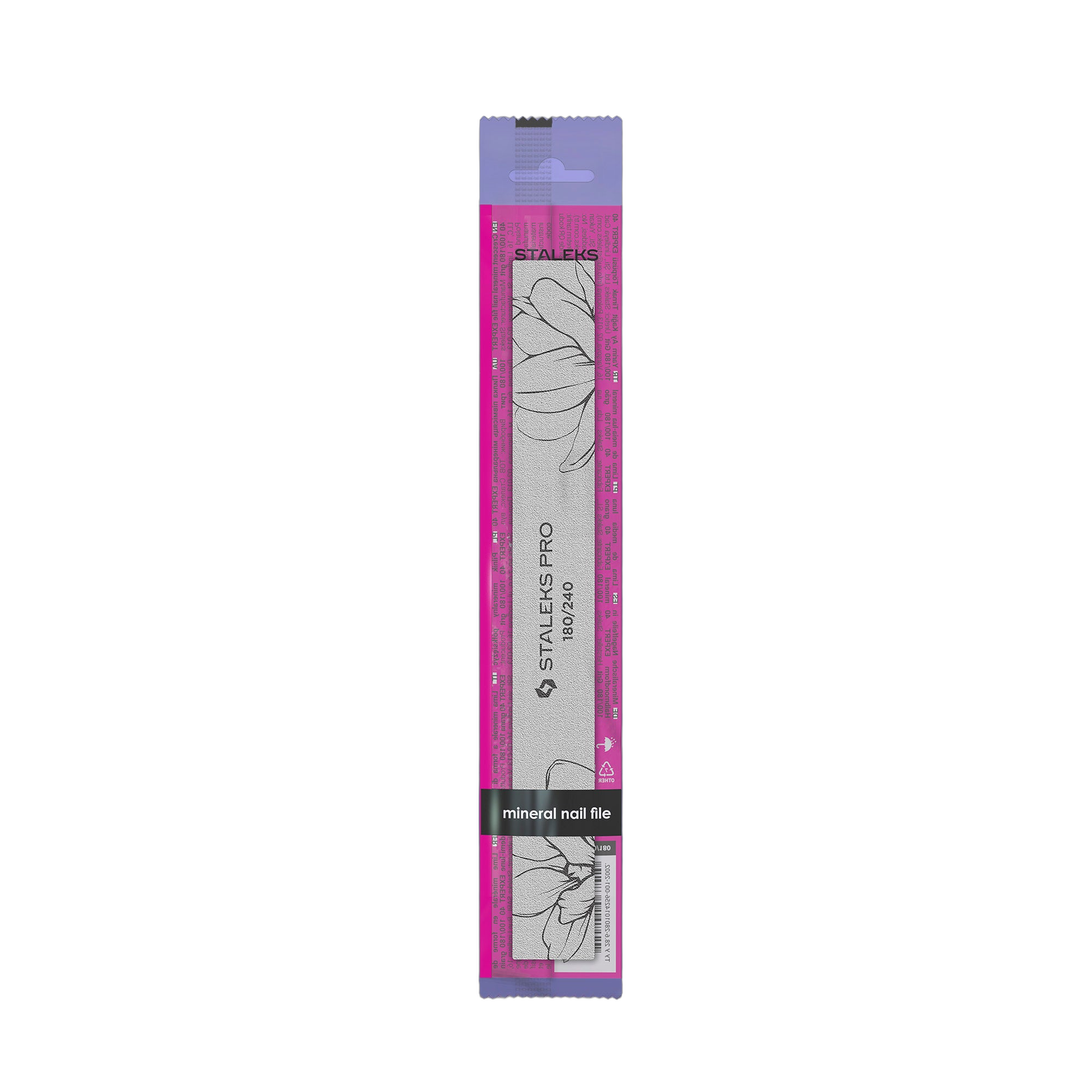 Straight mineral nail file EXPERT 20 180/240 grit