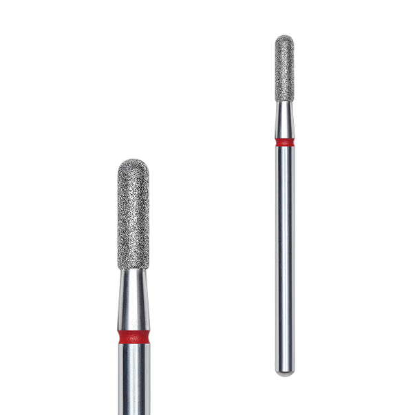 Teemantfrees Silinder ümardatud STALEKS PRO EXPERT 2,3 x 8 mm punane (peen)