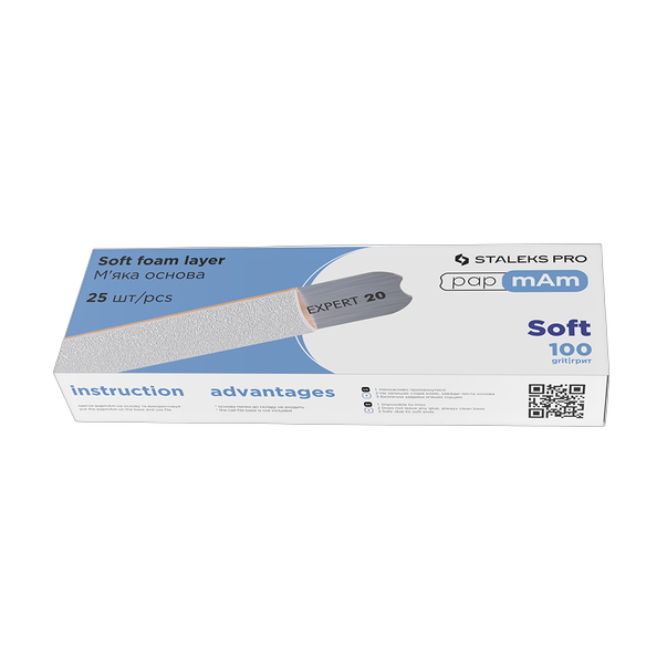 Vahetatavad valged pehmed failid papmAm 100 grit STALEKS PRO EXPERT 20, 25 tk