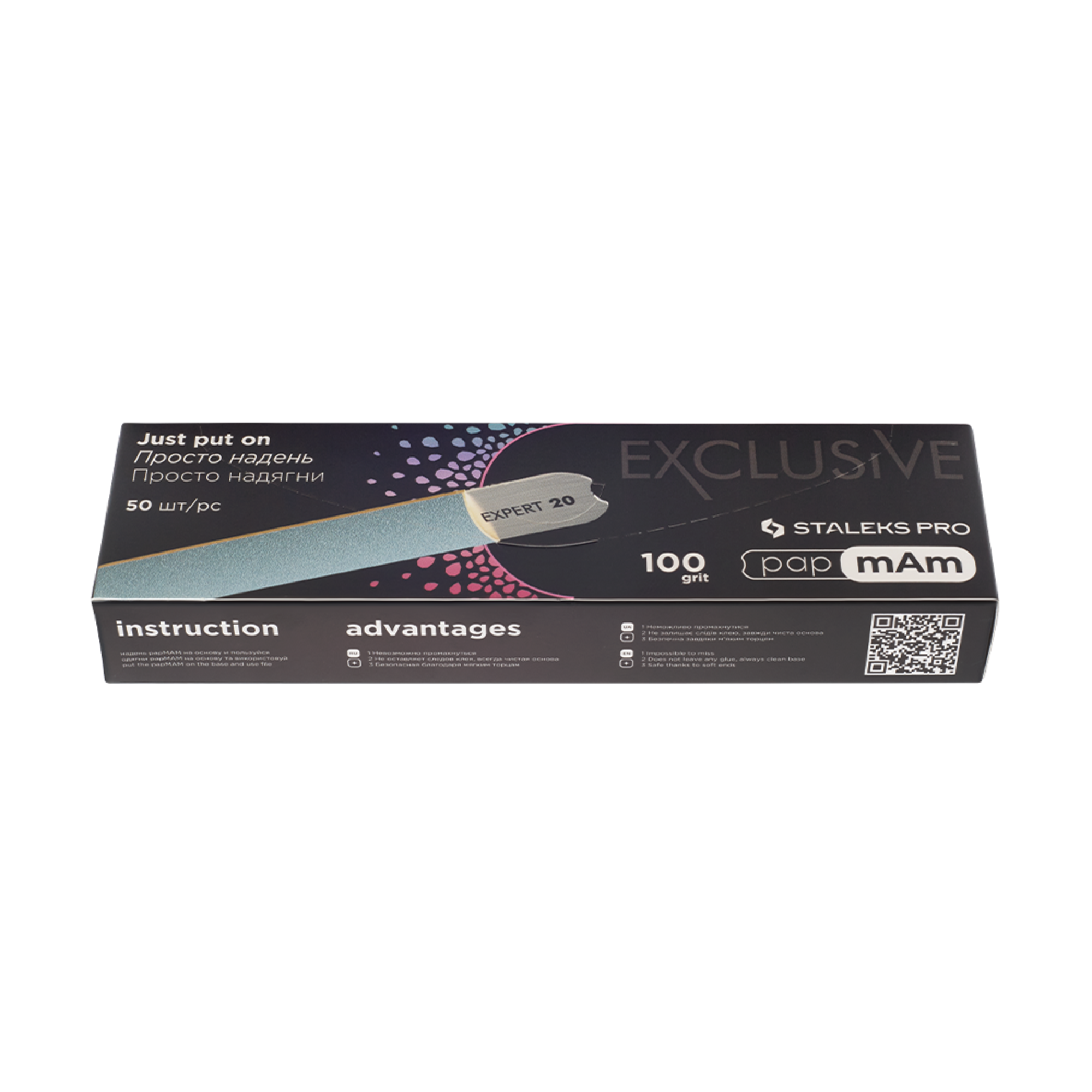 STALEKS PRO EXCLUSIVE 20 Soft PapmAm Replacement File Sleeves suoralle viilapohjalle — 100 Grit (30 kpl)