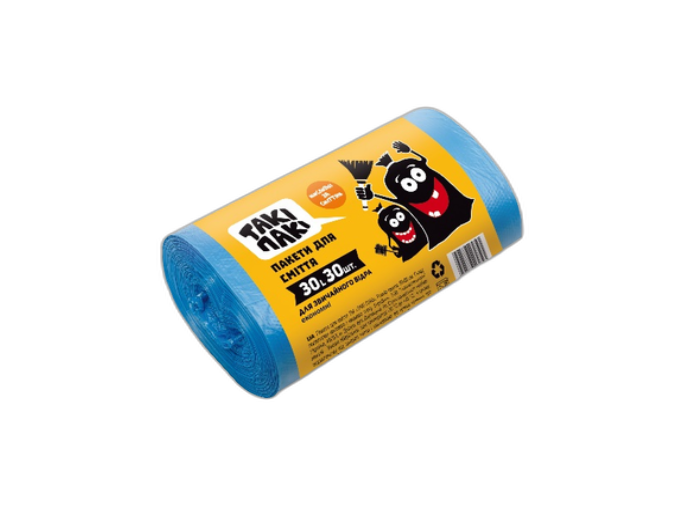 Prügikotid Taki Bags sinine 35l (30tk) 8μm 450*550
